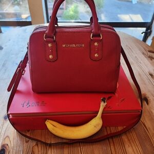 Authentic Michael Kors Red Saffiano Leather Bag